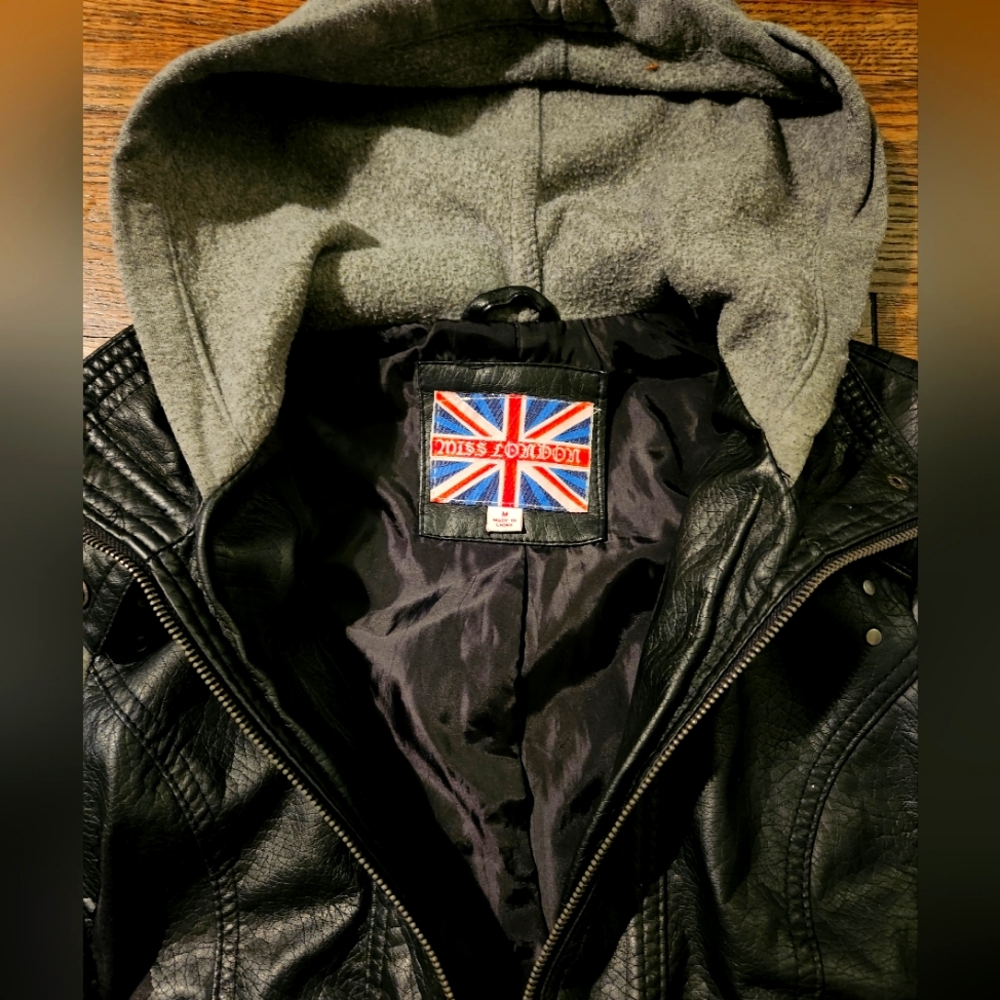 Miss London Women's Faux Leather Jacket Size Medium
